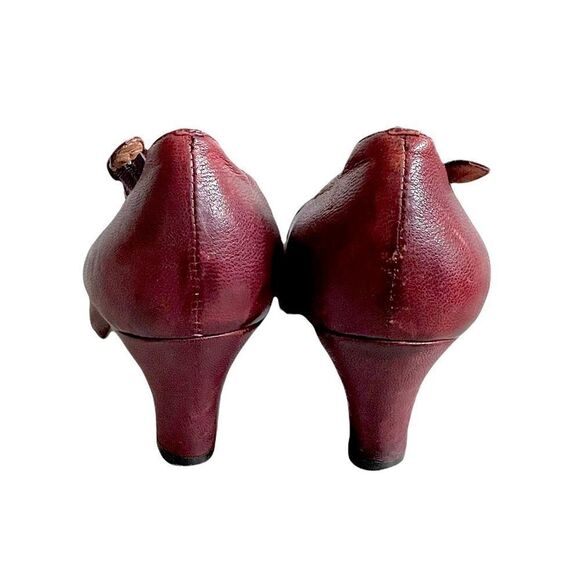 JEFFREY CAMPBELL Mary Jane Leather Shoes Heel Burgundy 40 EU - Picture 6 of 10